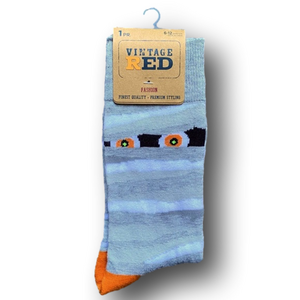 3/$18 Mummy Halloween Funny Novelty Crew Socks - NWT